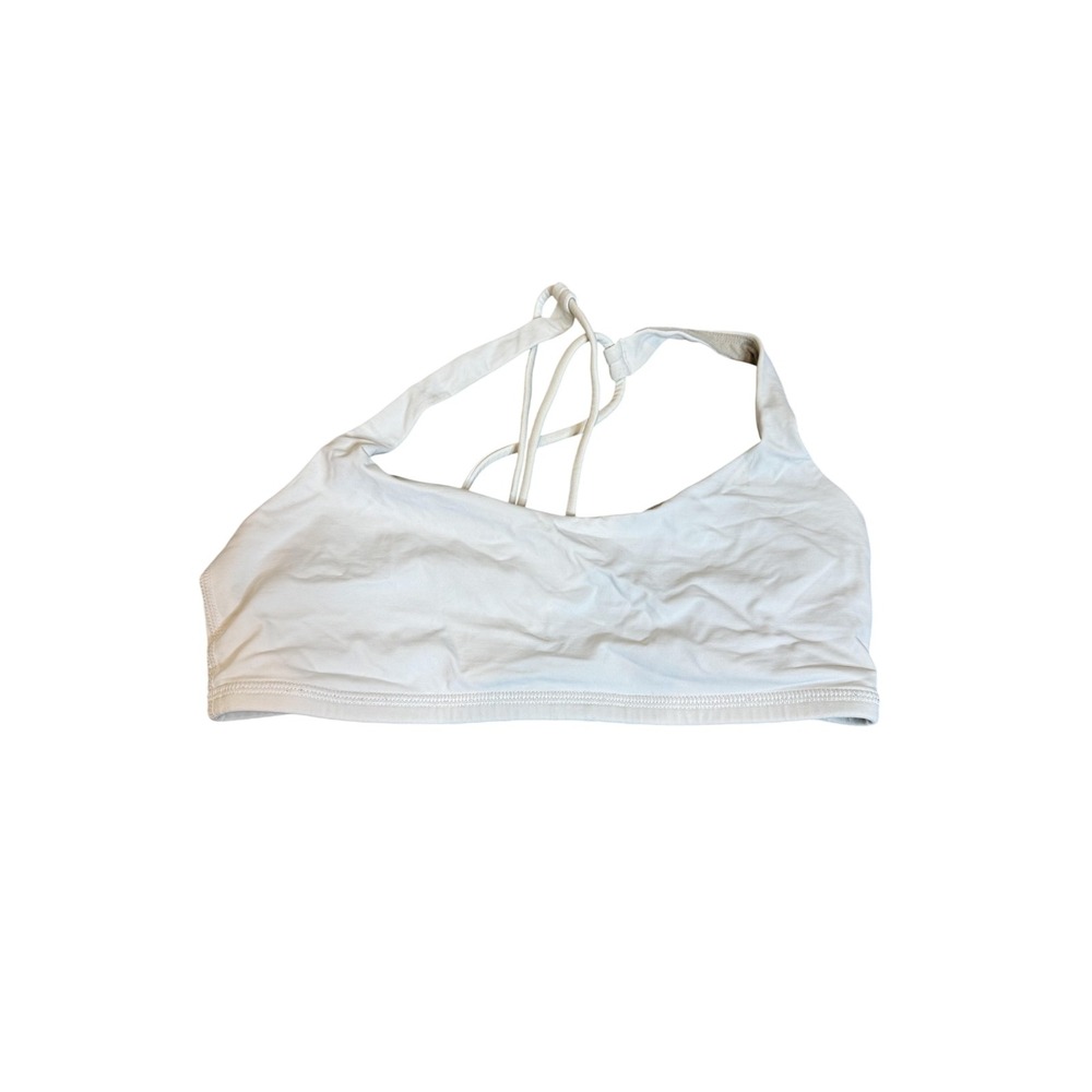 Lululemon Sports Bra Womens‎ Small White Strappy Crossback Yoga Athletic Gym